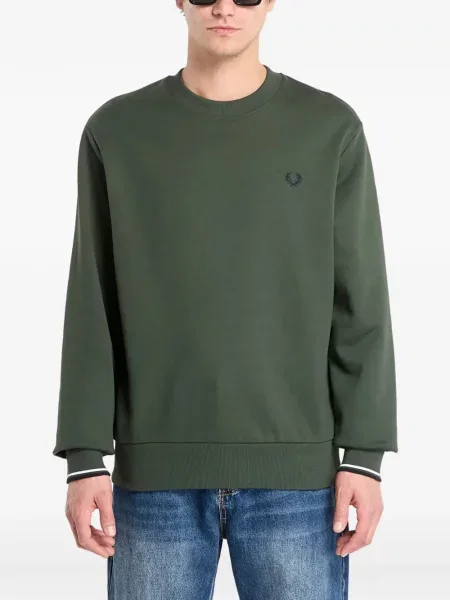 Hanorac crewneck Fred Perry verde