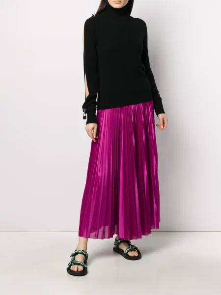 Lung fustă Christopher Kane din satin roz
