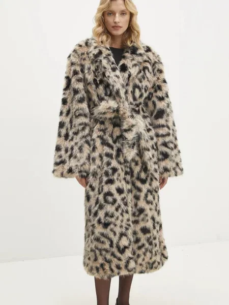 Answear Lab palton femei de tranzitie oversize bej