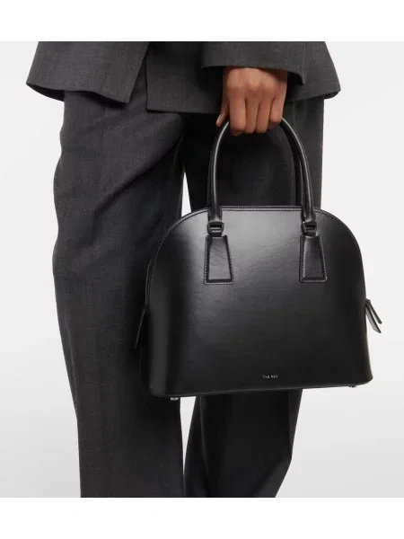 Geanta de piele The Row din piele negru