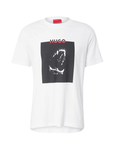 HUGO Tricou Dobero alb