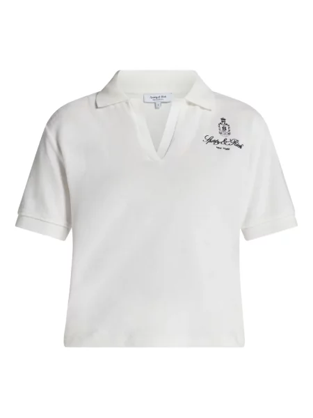 Polo Sporty & Rich cu broderie alb