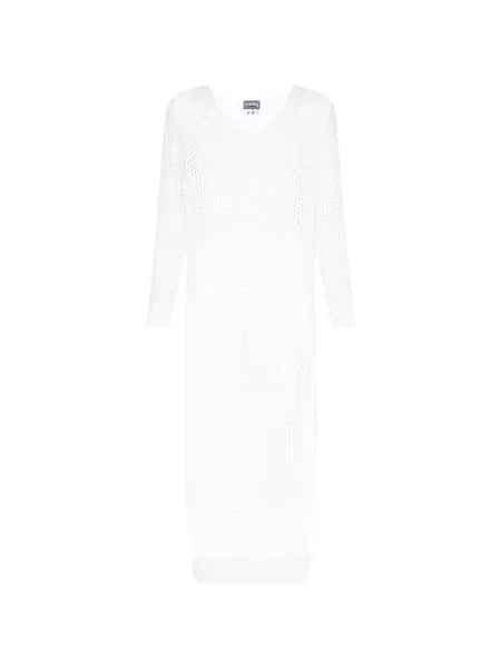 Rochie maxi Vilebrequin tricotate lungă de costum alb