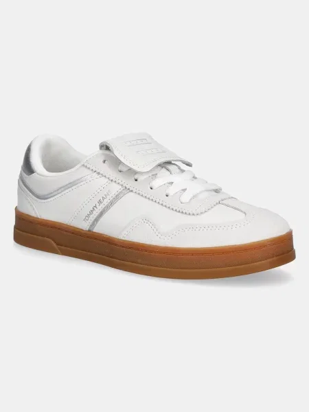 Tommy Jeans sneakers din piele THE GREENWICH FLAP femei alb