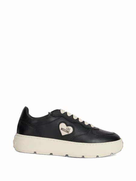 Sneakerși Love Moschino cu motiv cu inimi negru