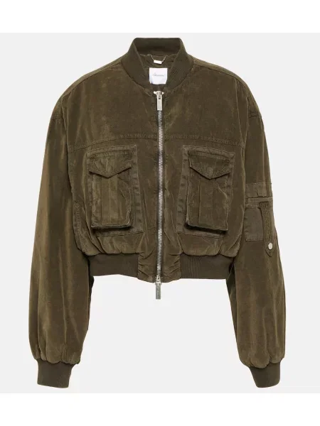 Geacă bomber Blumarine de catifea verde