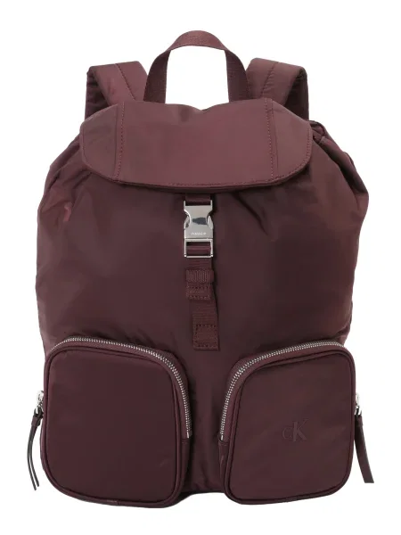 Calvin Klein Ruksak Pocket Nylon Flap Backpack Tamnocrvena smeđa