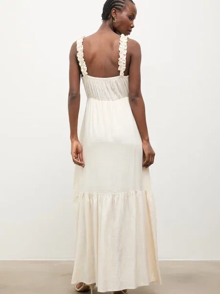 Answear.LAB ljetna haljina s lanom bež