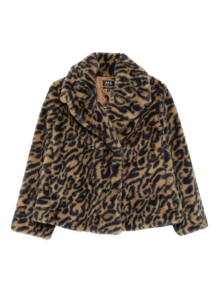 Geacă A.p.c. cu imagine cu model leopard maro