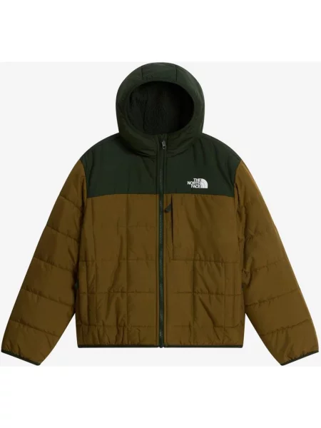 Kurtka z kapturem dziecięca The North Face Reversible Shasta Full Zip ciemnozielony XS brązowy
