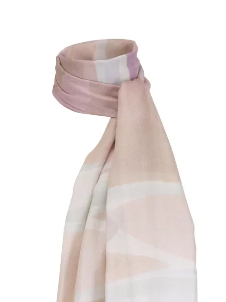 Kašmyro dryžuotas šalikas Kinross Cashmere rožinė