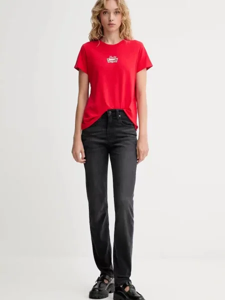 Levi's jeansy HIGH RISE STRAIGHT high waist szare