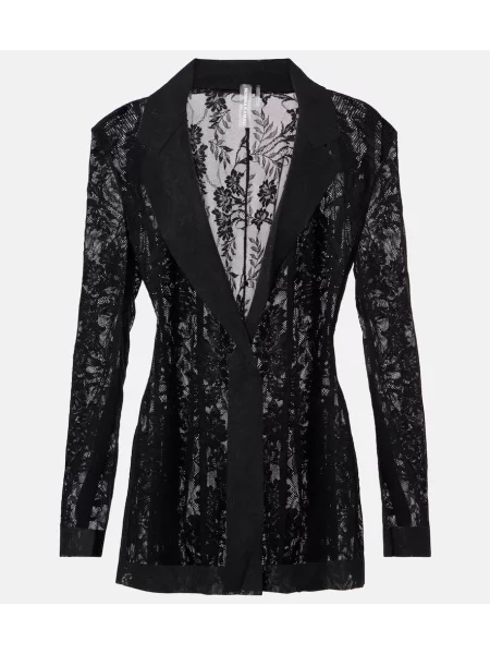 Sacou Norma Kamali din dantelă negru