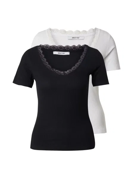 ABOUT YOU Tricou Julia negru alb