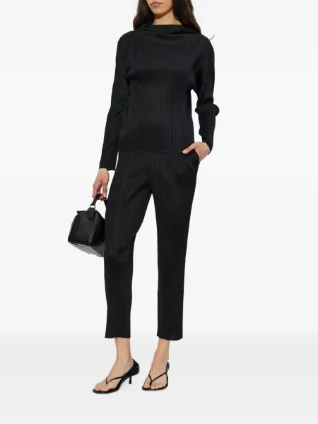 Hlače Pleats Please Issey Miyake crna