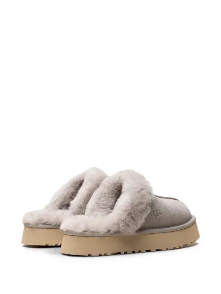 Papuci tip mules Ugg din piele de oaie gri
