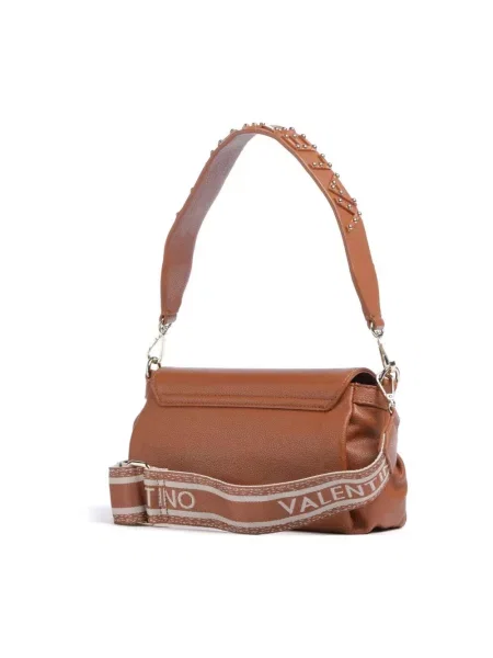 Lniana torebka crossbody Valentino By Mario Valentino brązowa