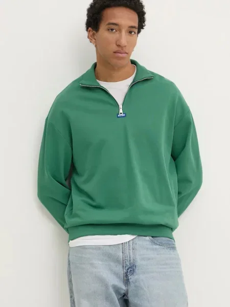 Dukserica Hugo Blue za muškarce zelena bez uzorka plava