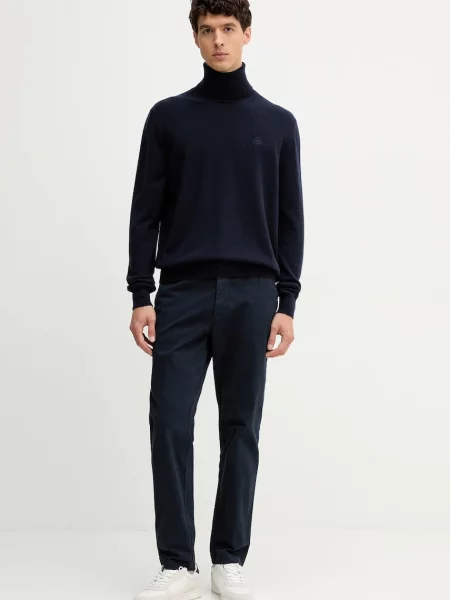 Bally sweter kaszmirowy lekki z golferm granatowy