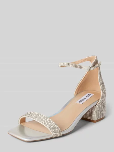 Sandały z obszyciem kamieniami stras model ‘GENA’ Steve Madden srebrne