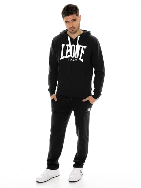 Bluza z kapturem zapinana na i dużym logo czarna