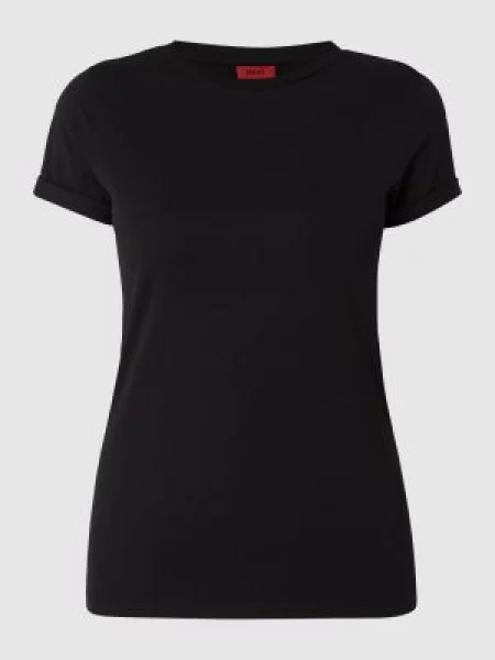 T-shirt z okrągłym dekoltem model ‘The Plain’ czarna
