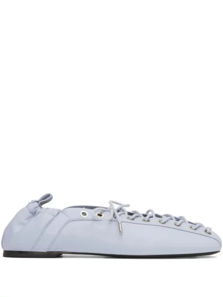 Balerini Ganni cu șireturi din dantelă albastru