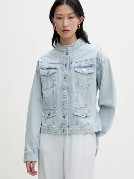 Gestuz geacă de blugi pentru femei din denim albastru