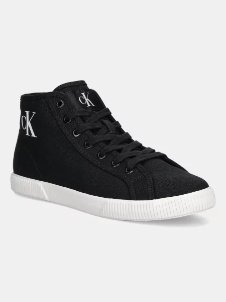 Calvin Klein Jeans Сникърси Ess Vulc Mid Cv Mg Wn черен