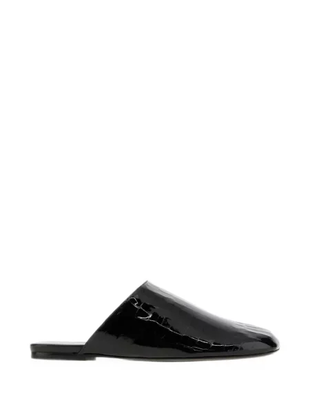 Papuci tip mules Stuart Weitzman din piele fără toc negru