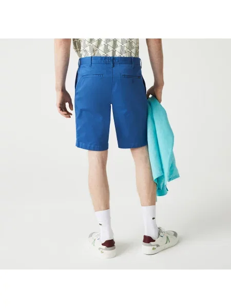 Lacoste Bermudy Z Elastycznej Bawełny Slim Fit niebieskie