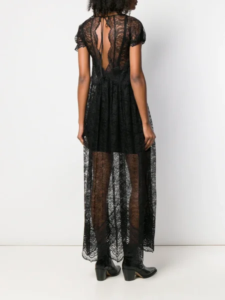 Rochie maxi Rabanne din dantelă de costum negru
