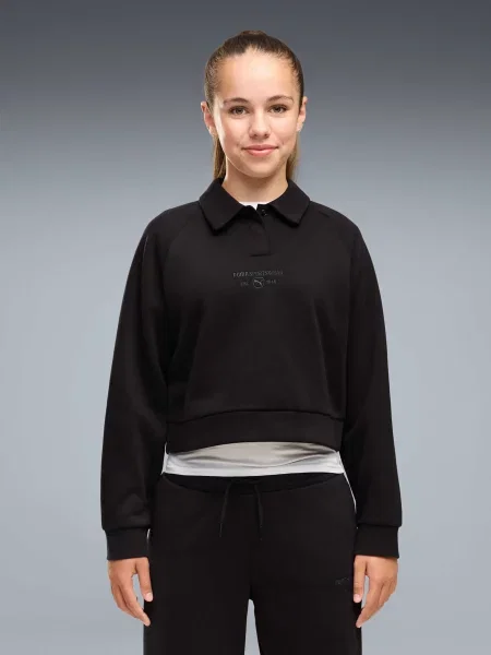 Короткий свитшот Puma черный
