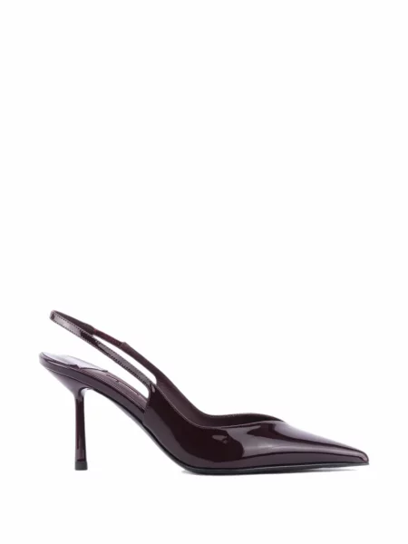 Pantofi cu toc Le Silla din piele de lac slingback albastru