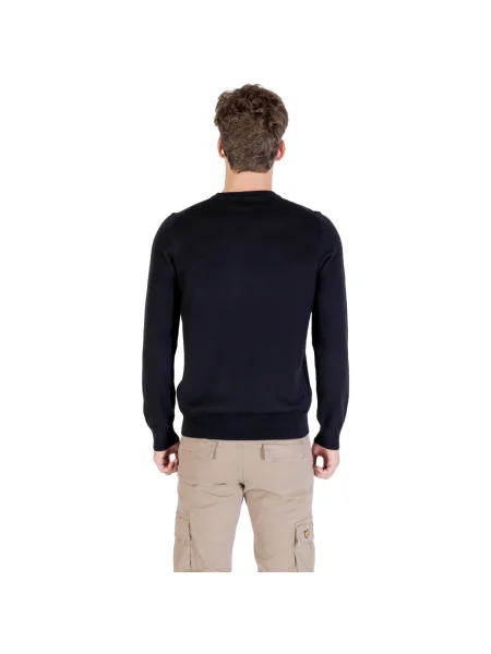 Pulover Lyle & Scott din lână merinos cu decolteu rotund negru