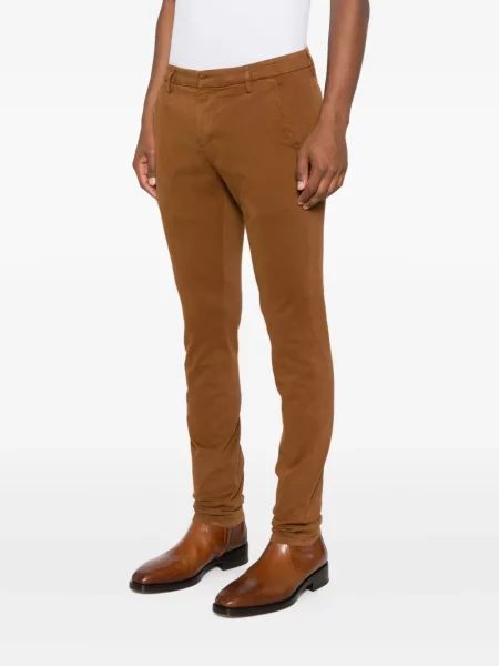Pantaloni Dondup din țesătură twill maro