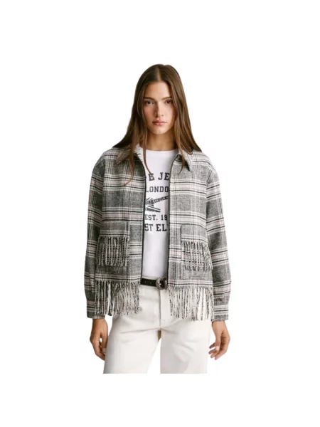 Wielobarwność kurtka jeansowa Pepe Jeans wełniana