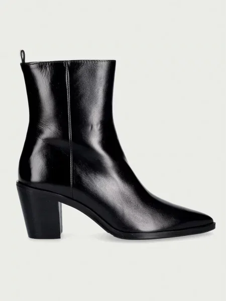 Billi Bi členkové čižmy dámske kožené Black calf 80 čierna