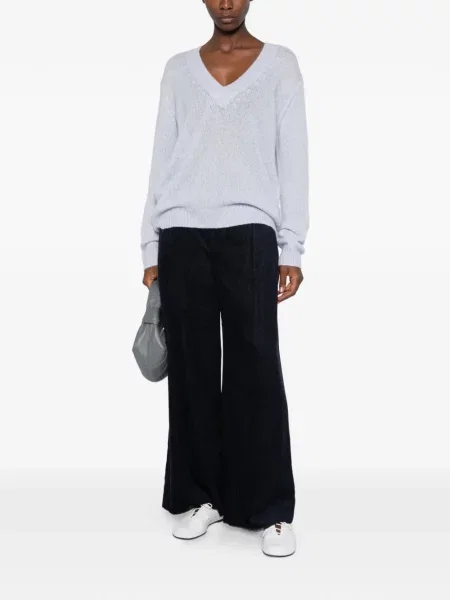 Pantaloni Via Masini 80 de catifea cord albastru