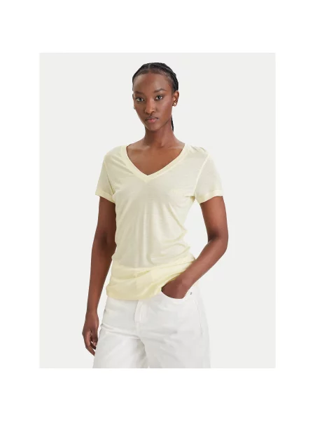 Guess Majica Classic Fit rumena