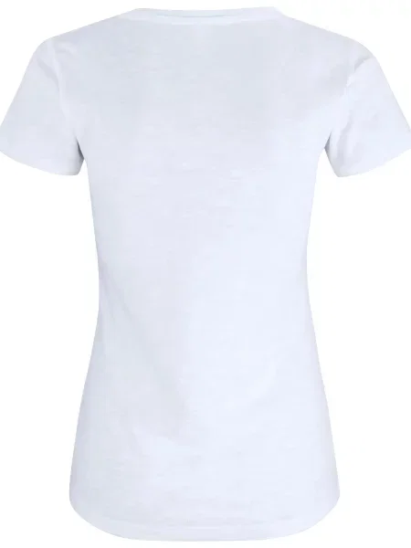 Clique Slub-T — Dopasowany T-shirt z bawełny slub – white biała