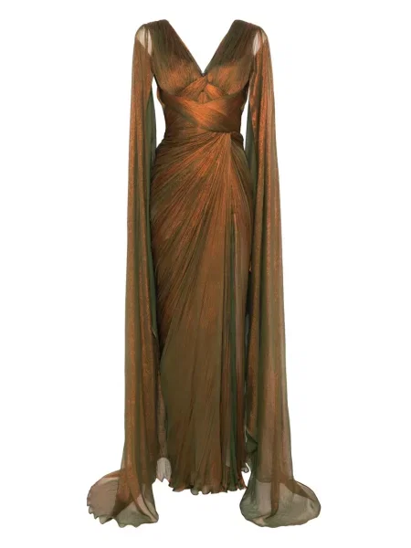 Rochie maxi Iris Serban de costum maro