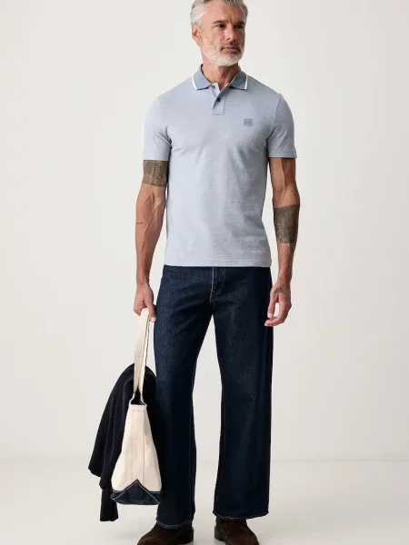 Tricou polo Boss Orange albastru