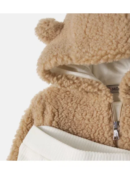 Gyerek kapucnis melegítő felső Moncler Enfant bézs