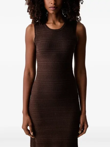 Rochie midi Morgan cu volane maro