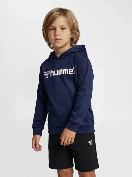 Bluza z kapturem dla dzieci Hummel hmlLOGO niebieska