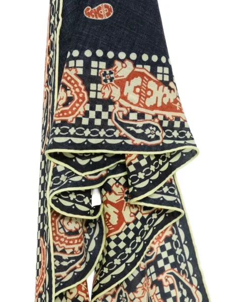 Fular Mantero 1902 cu imagine cu model paisley albastru