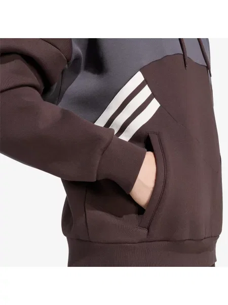 Φούτερ adidas Cutline Hoodie Aurora Coffee/ Utility Black XXL μαύρο