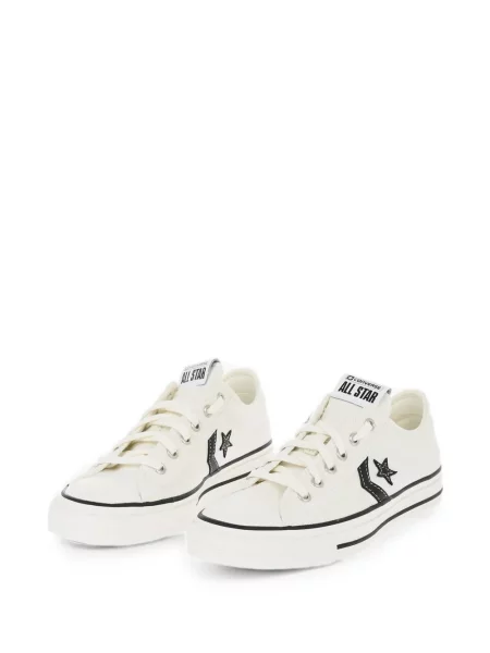 Top Converse cu platformă din canvas cu imagine alb