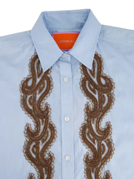 Cămașă La Doublej cu broderie albastru